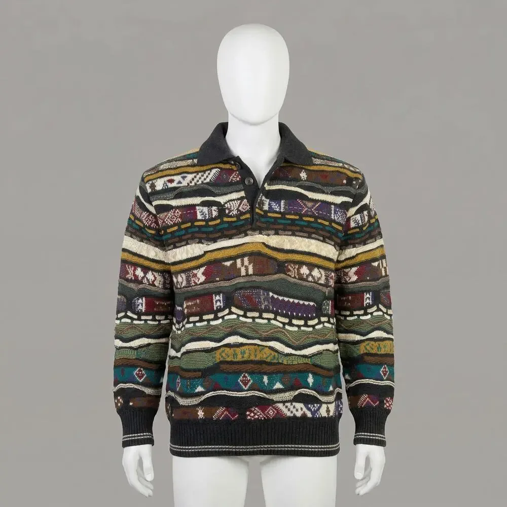 Brandini Le Collezioni Coogi Style Sweater, Size Medium, 3D Textured Knit